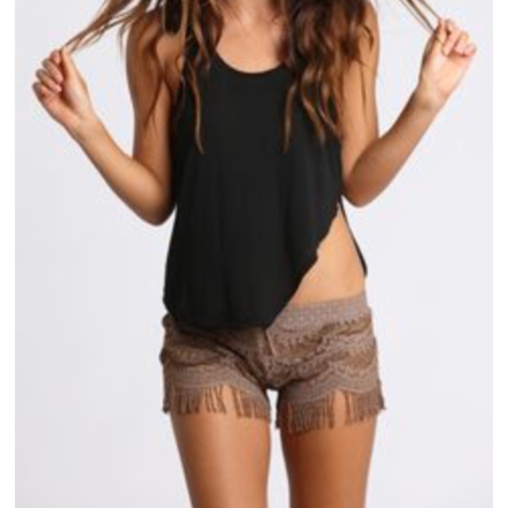 Bettinis crochet fringe swim cover beach shorts